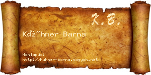 Kühner Barna névjegykártya