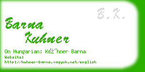 barna kuhner business card